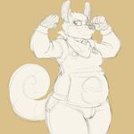  bandanna clothing female flexing mammal marsupial muscles opossum overalls poppy_o_possum poppy_opossum poppy_opossum_(character) sketch solo 