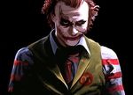  batman_(series) black_background cosplay dc_comics heath_ledger kawanakajima male_focus mcdonald's parody red_hair revision ronald_mcdonald ronald_mcdonald_(cosplay) solo striped the_dark_knight the_joker upper_body 