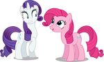  absurd_res alpha_channel austiniousi blue_eyes cutie_mark duo equine eyeshadow female friendship_is_magic hair hi_res horn horse makeup mammal my_little_pony pink_hair pinkie_pie_(mlp) plain_background pony purple_hair rarity_(mlp) shocked standing transparent_background unicorn 