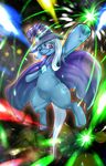  blue_fur blue_hair cape clothing cutie_mark equine female feral friendship_is_magic fur gem glowing hair hat hooves horn horse jewel looking_at_viewer magic mammal my_little_pony one_eye_closed pony purple_eyes shiron_(artist) smile solo star thick_thighs trixie_(mlp) unicorn wink 