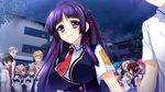  amagai_yukino candysoft game_cg long_hair purple_eyes purple_hair seifuku tie tsuyokiss_next 