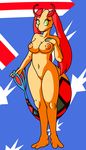  anthrofied anthroified australia australian_flag breasts drxsmokey featureless_crotch female flygon_(artist) green_eyes hi_res milotic nintendo nipples nude pok&#233;mon pok&eacute;mon solo video_games wide_hips 