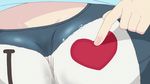  1girl animated animated_gif breast_poke breasts cleavage female large_breasts poking sakura_trick school_swimsuit solo swimsuit takayama_haruka 