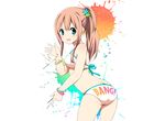  ass bikini blue_eyes brown_hair long_hair original ponytail ragho_no_erika swimsuit white 