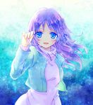  bad_id bad_pixiv_id blue_eyes blush braid hiradaira_chisaki long_hair looking_at_viewer mitsuba_choco nagi_no_asukara purple_hair solo 