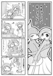  apron beamed_eighth_notes comic eighth_note food fuuro_(pokemon) gallade gardevoir gen_3_pokemon gen_4_pokemon greyscale heart highres monochrome musical_note newspaper no_humans pokemon pokemon_(creature) sougetsu_(yosinoya35) speech_bubble spoken_heart spoken_musical_note toast translated 