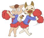  cheerleader clothing duo feline female mammal mary_moonshine petunia_quibble poppy_opossum 