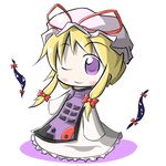  aoblue blonde_hair chibi gap hat purple_eyes ribbon solo touhou yakumo_yukari 