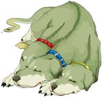  cerberus closed_eyes collar dog murata_(bakeneko_soudou) mythological_creature no_humans original sleeping snake spine 