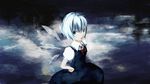  bad_id bad_pixiv_id blue_dress blue_eyes blue_hair cirno closed_mouth dise dress expressionless fairy fairy_wings hands_on_hips ice ice_wings looking_at_viewer puffy_short_sleeves puffy_sleeves short_sleeves solo touhou wings 