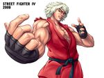  blonde_hair brown_eyes gloves ken_masters male_focus muscle satoshi_(artist) solo street_fighter 