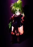  45acp blush facial_mark forehead_mark green_eyes green_hair lindy_harlaown long_hair lyrical_nanoha mahou_shoujo_lyrical_nanoha mahou_shoujo_lyrical_nanoha_a's mahou_shoujo_lyrical_nanoha_strikers thighhighs 