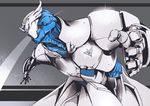  alphasz amagi_kouga armor crest daison fighting_stance foreshortening full_armor glint helmet male_focus power_armor solo zetman 