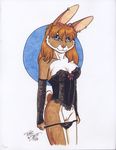  absurd_res anthro female hi_res lagomorph lingerie looking_at_viewer mammal piercing pinup pose pussy rabbit solo terrie_smith undressing 