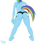  anthrofied breasts butt cutie_mark equine female friendship_is_magic horse imaderule34 mammal my_little_pony panties plain_background pony presenting presenting_hindquarters presenting_hindquaters rainbow_dash_(mlp) raised_tail solo standing thong topless underwear white_background 