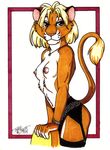  absurd_res anthro breasts feline female hi_res lingerie lion looking_at_viewer mammal nipples pinup pose solo terrie_smith 