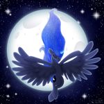  blue_fur blue_hair cool_colors cutie_mark equine eyes_closed female feral flying friendship_is_magic fur hair hi_res horn horse kelisah long_hair magic mammal mane moon my_little_pony night outside outstretched_arms princess_luna_(mlp) sky solo stars update watermark winged_unicorn wings 