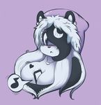  anthro babypandapaws big_breasts blue_eyes blush breasts chest chubby cleavage clothed clothing female fringe hoodie huge_breasts luna_the_panda_bear phone smutbunny 