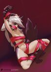 anthro canid canid_demon canine canis demon female fur hair hellhound helluva_boss hi_res jutorry looking_at_viewer loona_(helluva_boss) mammal simple_background solo tail wolf