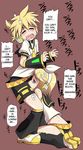  1girl blonde_hair blue_eyes blush brother_and_sister celebi_ryousangata cum cum_in_mouth deepthroat fellatio hard_translated incest kagamine_len kagamine_rin oral penis saliva sex sforce siblings tears translated twincest twins vocaloid 