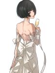  1girl bare_shoulders black_hair blue_eyes dress guilty_gear guilty_gear_strive hitsuji_kusa i-no looking_at_viewer mole mole_above_mouth red_lips short_hair white_dress 