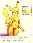 &lt;3 5_fingers absurd_res ahoge anthro anthrofied areola bedroom_eyes black_ears black_eyebrows black_eyelashes black_eyes black_text blush blush_lines blush_stickers breasts cleft_tail currentlytr_ash dipstick_ears english_text erect_nipples eyebrows female fingers gameplay_mechanics generation_1_pokemon genitals hair half-closed_eyes head_tilt head_tuft hearts_around_head hi_res holding_breast humanoid_hands legs_together looking_aside medium_breasts multicolored_ears narrowed_eyes navel nintendo nipples open_mouth pikachu pink_tongue pokemon pokemon_(species) pokemorph pussy question red_areola red_nipples seductive simple_background solo standing tail text thick_thighs tongue tuft two_tone_ears white_background yellow_ears yellow_pussy yellow_tail