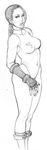  bangs boots braid breasts cammy_white covered_navel covered_nipples cropped_legs elbow_gloves fingerless_gloves gloves graphite_(medium) greyscale leotard lineart lips lm_(legoman) long_hair monochrome no_hat no_headwear sketch socks solo street_fighter traditional_media 