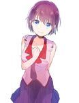  bad_id bad_pixiv_id bakemonogatari blue_eyes gomi_chiri monogatari_(series) purple_hair school_uniform senjougahara_hitagi short_hair skirt solo 