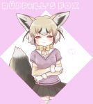  animal_ears black_hair black_skirt blonde_hair blush bow bowtie elbow_gloves extra_ears fox_ears fox_girl fox_tail fur_trim gloves hair_between_eyes highres kemono_friends kuromitsu_(9633_kmfr) looking_at_viewer multicolored_hair orange_eyes pink_sweater pleated_skirt rueppell&#039;s_fox_(kemono_friends) shirt short_hair short_sleeves sidelocks skirt smile sweater tail thighhighs white_fur white_hair white_shirt white_thighhighs yellow_bow yellow_bowtie yellow_gloves zettai_ryouiki 