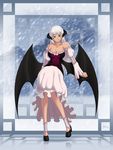  background demon_girl green_eyes horns ice ice_queen lace mirage_noir noire noire_(mirage_noir) noire_ighaan succubus white_hair wings 