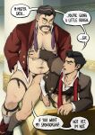  2boys anal ass avatar_legends bara black_hair black_jacket black_socks black_vest bottomless chest_hair collared_shirt erection facial_hair hiroshi_sato jacket large_pectorals leg_hair legwear_garter looking_at_another mako_(avatar) male_focus male_pubic_hair mature_male multiple_boys muscular muscular_male mustache navel necktie nipples open_clothes open_jacket open_mouth pectorals penis protected_link pubic_hair red_jacket schizoid sex sex_from_behind shirt short_hair socks testicles the_legend_of_korra undone_necktie vest white_shirt white_socks yaoi 