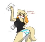 animal_crossing anthro big_breasts big_butt blush breasts butt female hi_res isabelle_(animal_crossing) nintendo pace-maker small_waist solo thick_thighs wide_hips