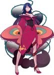  adiane blue_hair corset dress eyepatch high_heels long_hair scorpion_tail solo tail tattoo tengen_toppa_gurren_lagann transparent_background zorim 