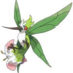  alliusis bird fakemon floressum full_body highres leaf_wings no_humans pokemon pokemon_(creature) pokemon_sage simple_background solo sugimori_ken_(style) tachi-e transparent_background 