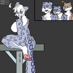 animan_studios big_breasts big_butt big_feet breasts butt feet felid female fur grey_body grey_fur hair hi_res humanoid leica_2007 male mammal markings meme pantherine snow_leopard spots spotted_body spotted_fur spotted_markings spotted_tail tail tail_markings white_hair