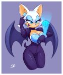 2024 absurd_res anthro bat blue_eyes bodysuit breasts cleavage_cutout clothing electronics eyelashes female gem hi_res mammal membrane_(anatomy) membranous_wings microphone naaraskettu open_mouth rouge_the_bat sega skinsuit solo sonic_the_hedgehog_(series) thigh_gap tight_clothing wings