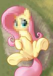  ajin censored equine female feral fluttershy_(mlp) foot_focus friendship_is_magic fur hair hindpaw hooves horse looking_at_viewer lying mammal my_little_pony on_back paws pink_hair pony pussy signature solo yellow_fur 