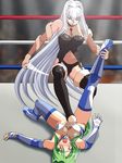  crotch_stomp domination femdom freia_kagami noppo-san sakurai_chisato wrestle_angels wrestle_angels_survivor_2 wrestling wrestling_outfit wrestling_ring yuri 