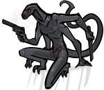 4_arms alpha_channel anthro biped bulge detailed_bulge fingers genital_outline gun holding_gun holding_knife holding_object holding_weapon jam_(artist) knife male multi_arm multi_limb penis_outline ranged_weapon scalie simple_background solo tail transparent_background weapon