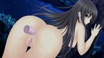  1girl anal anal_insertion anal_object_insertion anus aoi_suzuka areolae ass backboob bent_over black_hair blue_eyes blush breasts censored cum cum_on_body cum_on_lower_body dildo from_behind game_cg grass highres legs long_hair looking_back medium_breasts nipples nude object_insertion otonari_koi_sensou! pussy smile thighs tree trees 
