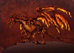 absurd_res ambiguous_gender bone burning charred dragon feral fire glowing glowing_eyes hi_res magic mythological_creature mythological_scalie mythology rarsir scalie secrets_of_uncrom skeleton solo uncrom undead visha wings yenocwolf