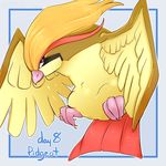  beak claws clue_(artist) crest facial_markings feral glare markings nintendo pidgeot pok&#233;mon pok&eacute;mon solo tail_feathers video_games wings yellow_feathers 