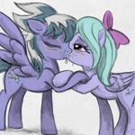  bow cloud_chaser_(mlp) cutie_mark equine eyes_closed female feral flitter_(mlp) friendship_is_magic hair half-closed_eyes horse incest karol_pawlinski kissing lesbian mammal messy my_little_pony oral pegasus plain_background pony saliva sibling two_tone_hair wings 