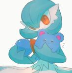  alternate_color biting blue_fur blue_hair bob_cut butter_(oshi8kyoumoh) colored_skin ear_biting gardevoir looking_at_viewer marill multicolored_skin nibbling orange_eyes pokemon pokemon_(creature) shiny_pokemon simple_background two-tone_skin white_background white_skin 