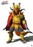  amber_eyes anthro armor biceps big_muscles blonde_hair buddyfight cape claws dragon drum_(buddyfight) fang_slade fangs hair helmet horn legwear looking_at_viewer male muscles plain_background red_dragon rossciaco solo standing thigh_highs white_background 