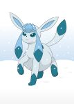 absurd_res eeveelution female feral footprints generation_4_pokemon glaceon grey_background hi_res looking_up mammal nintendo pokemon pokemon_(species) pregnant raised_leg simple_background snow snowflake solo winter xniclord789x