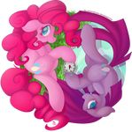  alpha_channel blue_eyes clock crying cutie_mark duo equine falleninthedark female feral friendship_is_magic grass hair horse looking_at_viewer lying mammal my_little_pony pink_hair pinkamena_(mlp) pinkie_pie_(mlp) plain_background pony signature smile square_crossover tears transparent_background watch yin_yang 