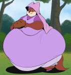 absurd_res anthro belly big_belly big_butt butt canid canine colored disney female fox hi_res hoodah maid_marian mammal obese obese_anthro overweight overweight_anthro robin_hood_(disney) solo