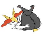 2022 anthro anus bedroom_eyes big_butt biped black_body braixen breasts butt canid canine cheek_tuft digitigrade eyelashes facial_tuft female ferretidk fox fur generation_6_pokemon hand_on_butt hi_res hindpaw huge_butt huge_hips huge_thighs inner_ear_fluff legs_up looking_at_viewer lying mammal multicolored_body multicolored_fur narrowed_eyes nintendo nipples nude on_back orange_body orange_eyes orange_fur pawpads paws pink_nipples pokemon pokemon_(species) presenting presenting_anus presenting_hindquarters seductive simple_background small_breasts solo spread_butt spreading tail thick_thighs tuft white_background white_body white_fur wide_hips yellow_body yellow_fur