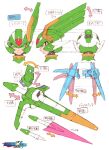  1boy close-up commentary_request concept_art copyright_name energy_sword facial_mark forehead_jewel green_eyes green_helmet head_wings male_focus mechanical_wings mega_man_(series) mega_man_x_(series) mega_man_x_dive mega_man_zero_(series) mega_man_zero_1 multiple_views nakayama_tooru official_art profile reference_sheet sage_harpuia_(mega_man) second-party_source simple_background sword translation_request weapon white_background wings 